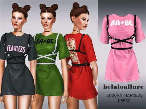 The Sims Resource Belaloallure Theodora Harness Dress