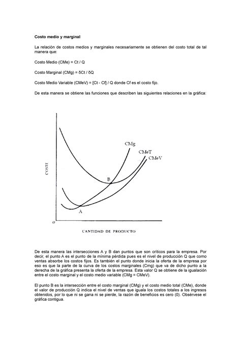 Costo medio y marginal Apuntes 1 Costo medio y marginal La relación