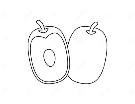 Jujube Outline For Coloring Book Template Jujube For Kids Illustration