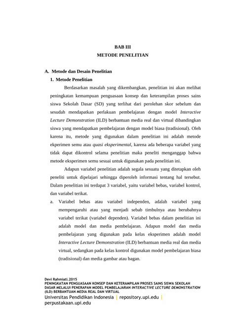 Pdf Bab Iii Metode Penelitian A Metode Dan Desain Penelitian