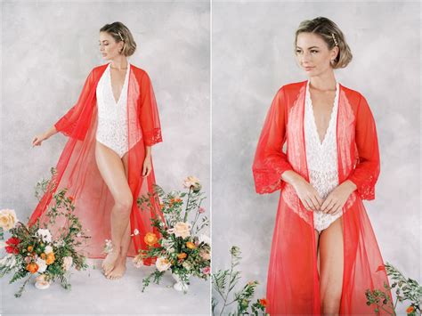 Vintage S Red Nightgown Lingerie Bridal Kimono Robe Boudoir XS S Lace Etsy