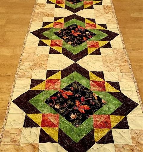 Fall Table Runner Autumn Table Runner Quilted Autumn Decor Etsy Table Quilts Lap Quilts