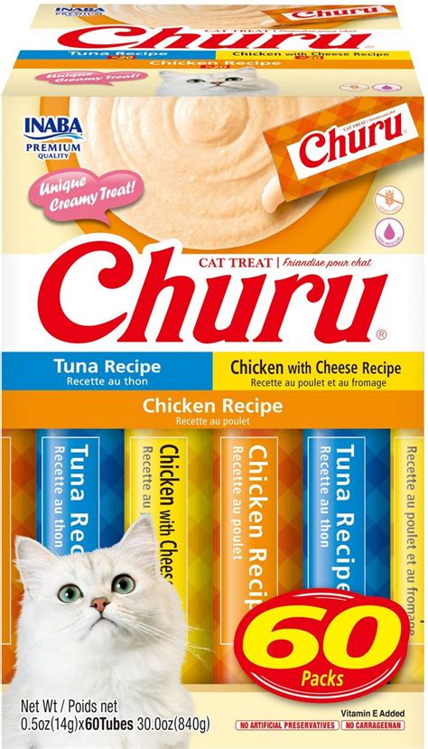 INABA Churu Tuna Chicken Variety Pack Grain Free Lickable Cat Treats