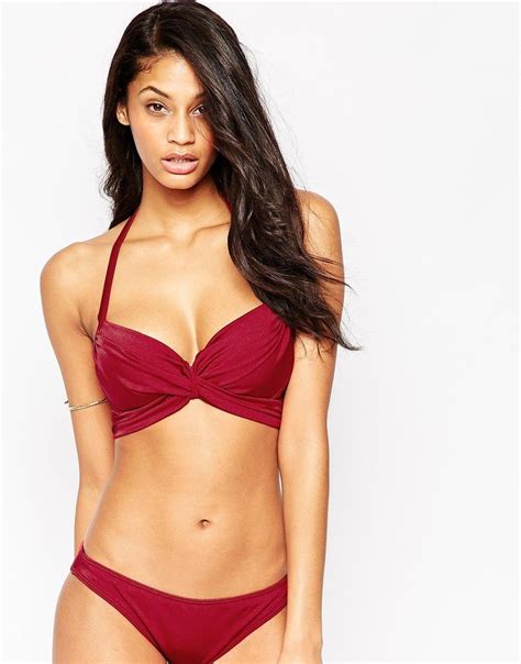 Asos Fuller Bust Exclusive Cross Wrap Bikini Top Dd G At Asos