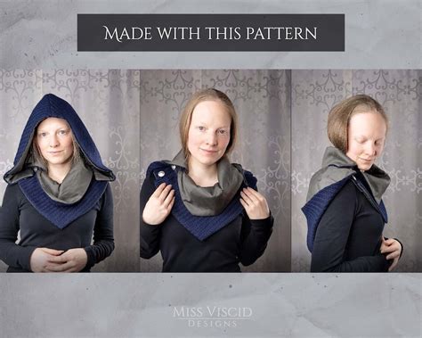 Hooded Cowl With Lining Digital Pdf Pattern And Sewing Guide Etsy