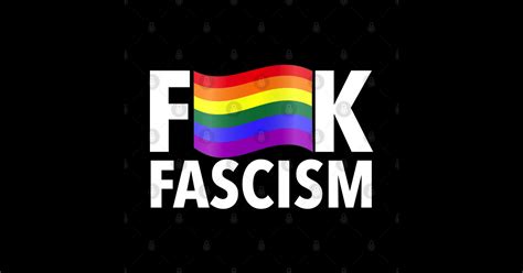 F Fascism Censored With Gay Pride Flag Fuck Fascism Sticker TeePublic