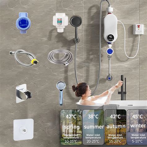 Mini Instant Electric Water Heater W V Constant Temperature Hot Water Heater With Shower