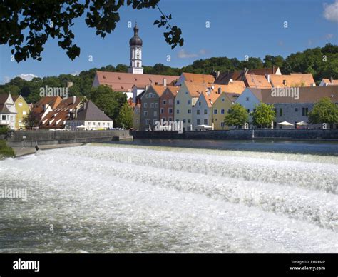 city Landsberg at river Lech in Bavaria Stock Photo - Alamy