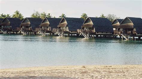 Over water bungalows and villas on the water in Fiji.