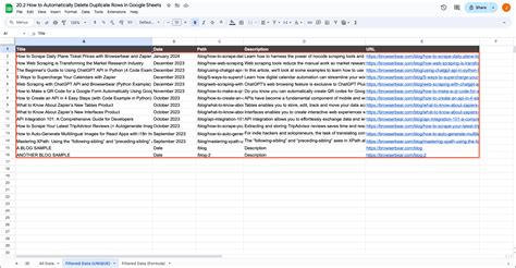 How To Dynamically Filter Duplicates In Google Sheets No Code