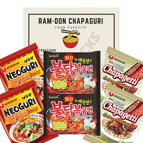 Buy Chapagetti Black Bean Jjajang Ramen, Neoguri Noodles, Chapaguri from Parasite by Nongshim ...