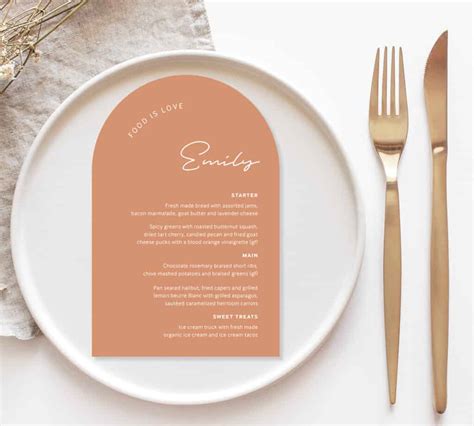 Wedding Menu Cards Almond Arch Collection Polka Dot Paper