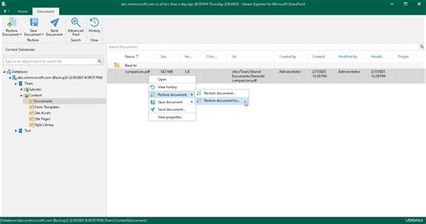 Step 1 Launch Restore Wizard Veeam Backup For Microsoft 365