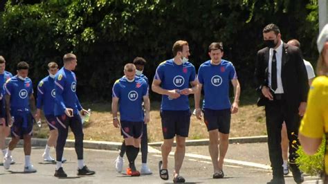 Euro 2020: England team take a turn around their hotel | UK News | Sky News