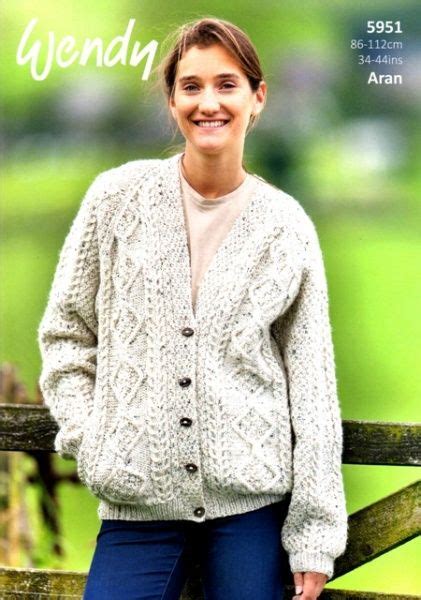 Knitting Pattern Wendy 5951 Aran With Wool Cable Cardigans Cardigans For Women Cable