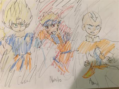 Goku Vs Naruto Vs Aang By Matthewdraws9066 On Deviantart