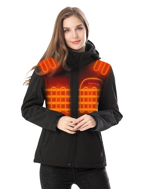 Venustas Womens Heated Jacket With Battery Pack 74v 3 Heating Levels Windproof Insulated With