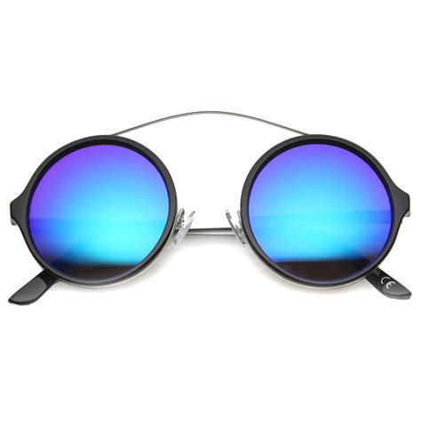 Retro High Cross Bar Revo Lens Round Sunglasses Zerouv