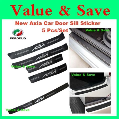 Perodua Axia Car Door Sill Strip Anti Scratch Door Step Sticker