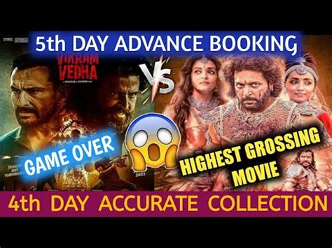 PS1 Vs Vikram Vedha Advance Booking Prediction Day 5 Box Office