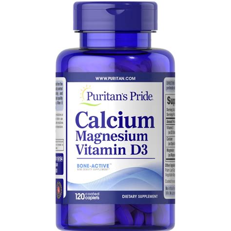 Puritans Pride Calcium 1000 Mg Magnesium Plus Vitamin D3 10 Mcg 120 Capsules Shopee Thailand