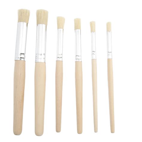 Acrylic Paint Brush Artist Paint Brushes Pcs Wooden Stencil Brushes