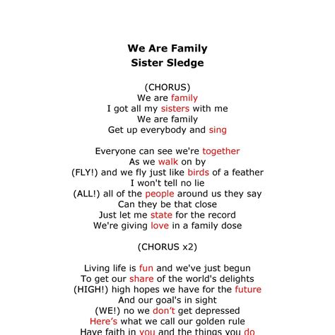 We Are Family Lyrics