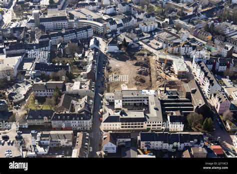 Aerial View Construction Site With New Building At The Corner Of