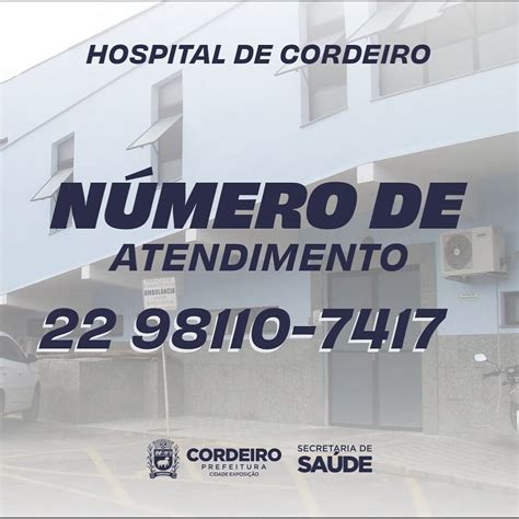 Novo Número De Atendimento Hospital Municipal De Cordeiro Prefeitura