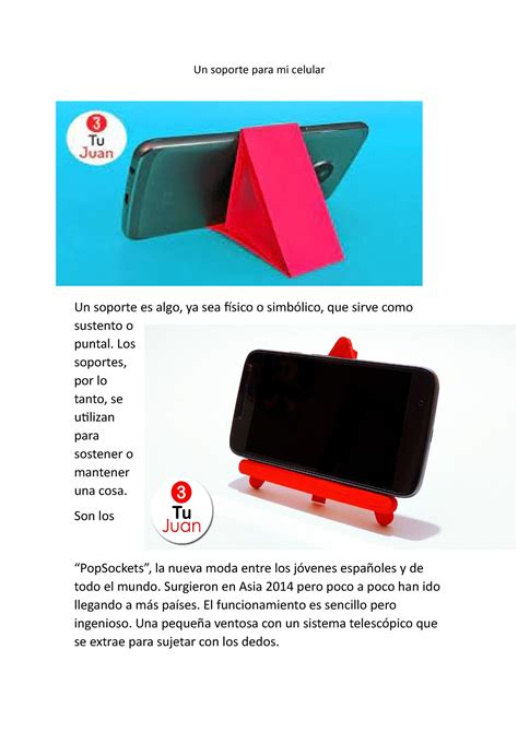 Un Soporte Para Mi Celular Procesos Unitari9os Los Soportes Por Lo