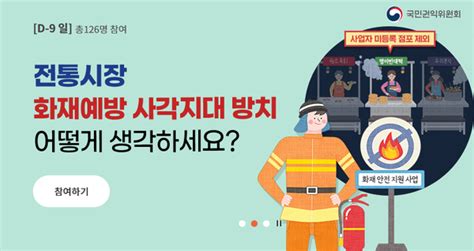 전통시장 화재예방사업에 미등록 점포 제외 관련 국민설문