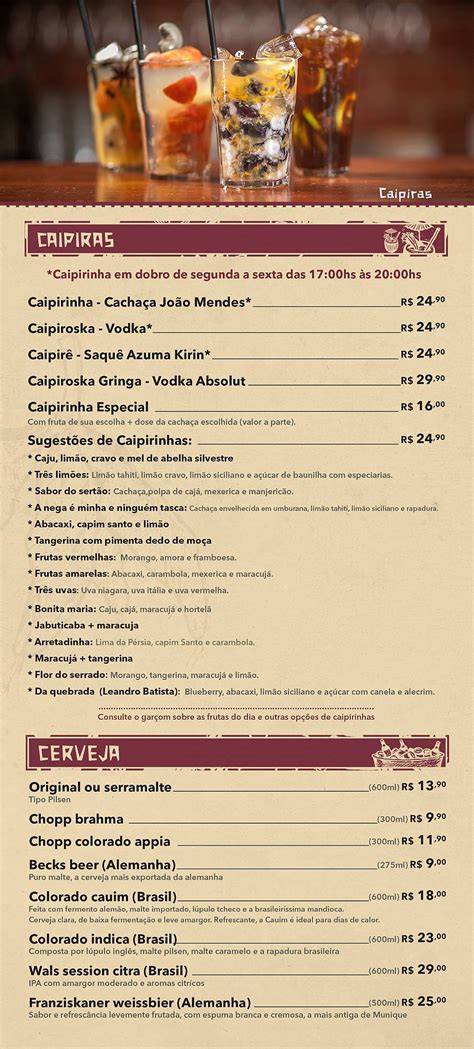 Menu Em Macaxeira Restaurante Cacha Aria S O Paulo