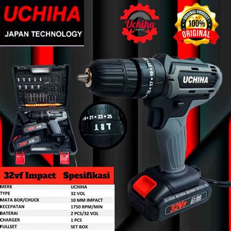 Jual Mesin Bor Baterai Uchiha Type V Besi Tembok Beton Kayu Impact