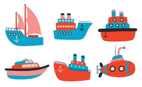 Conjunto De Transporte Mar Timo Ilustraci N Vectorial Vector