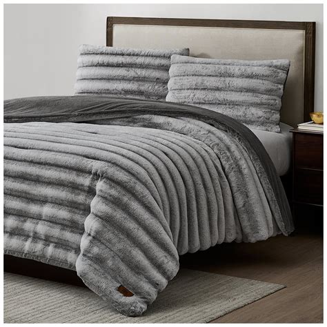 FRYE Channel Comforter 3 Piece Set King Grey Costco Aus