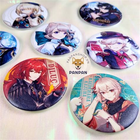 Badge Genshin Impact Skin Kfc Diluc Noelle Keqing Kazuha Ningguang 6cm Shopee Malaysia