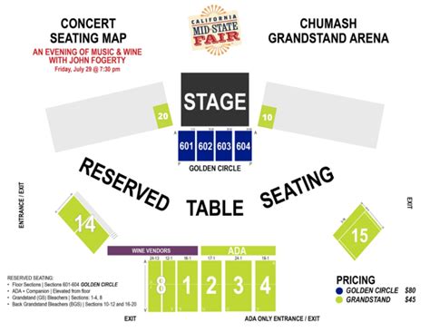 Paso Robles Mid State Fair Concert Seating Chart Elcho Table