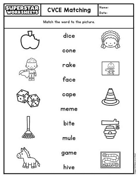 Cvce Words Worksheets Superstar Worksheets