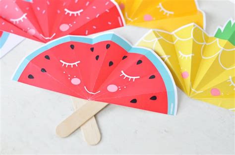 Summer Fruit Paper Fans With Free Printable