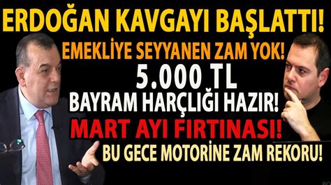 ERDOĞAN KAVGAYI BAŞLATTI EMEKLİYE SEYYANEN ZAM YOK 5 000 TL BAYRAM