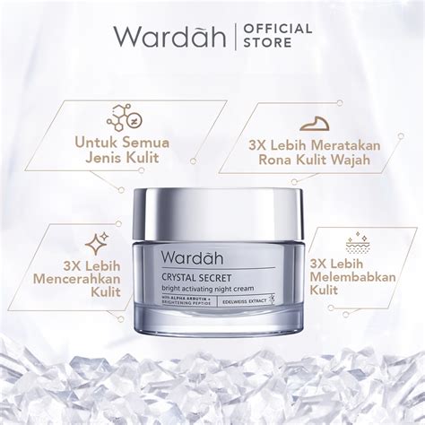 Jual Wardah Crystal Secret Bright Activating Night Cream Krim Malam