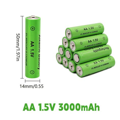 Pcs V Mah Aa Rechargeable Batteries Alkaline Battery For Light