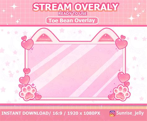 Twitch Toe Bean Webcam Overlay Pink Toe Beans Overlay Game Overlay