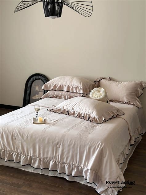 Silky Ruffle Blanket Comforter Set White Best Stylish Bedding Ever Lasting