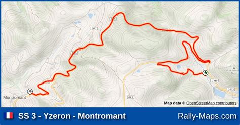 SS 3 Yzeron Montromant stage map Rallye Lyon Charbonnières Rhône