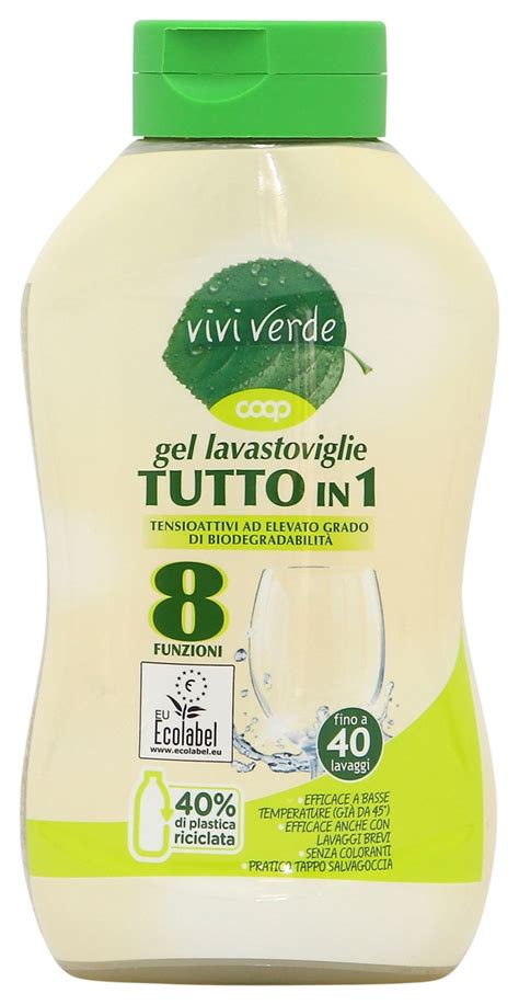 Detersivo Coop Vivi Verde Gel Lavastoviglie Tutto In Funzioni Test