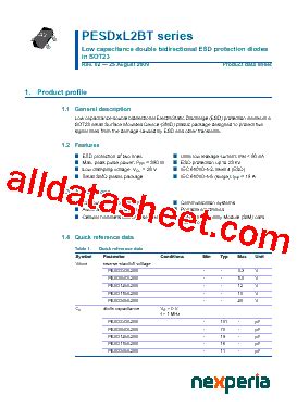 Pesd V L Bt Datasheet Pdf Nexperia B V All Rights Reserved