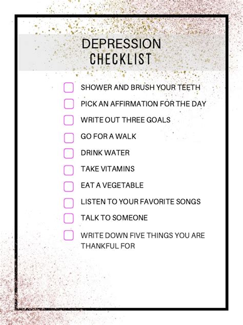 Depression Checklist Pdf