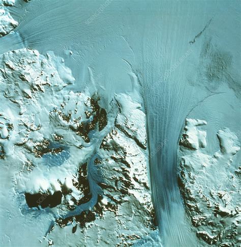 Landsat MSS view of Byrd Glacier, Antarctica - Stock Image - E235/0159 ...