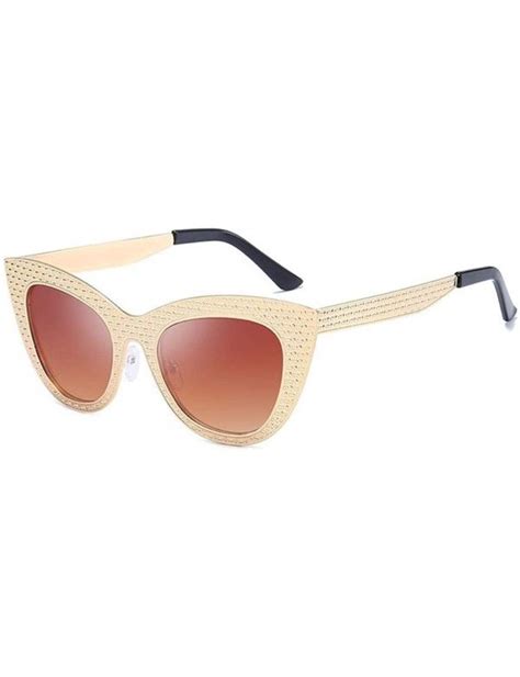 Vintage Cat Eye Oversized Metal Frame Tinted Lenses Women Sunglasses